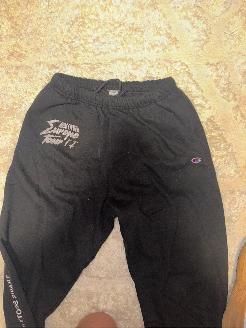 Champion Black Logo Jogger Sweatpants